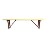 Folding all-wood guinguette bench - vintage mid-XXth