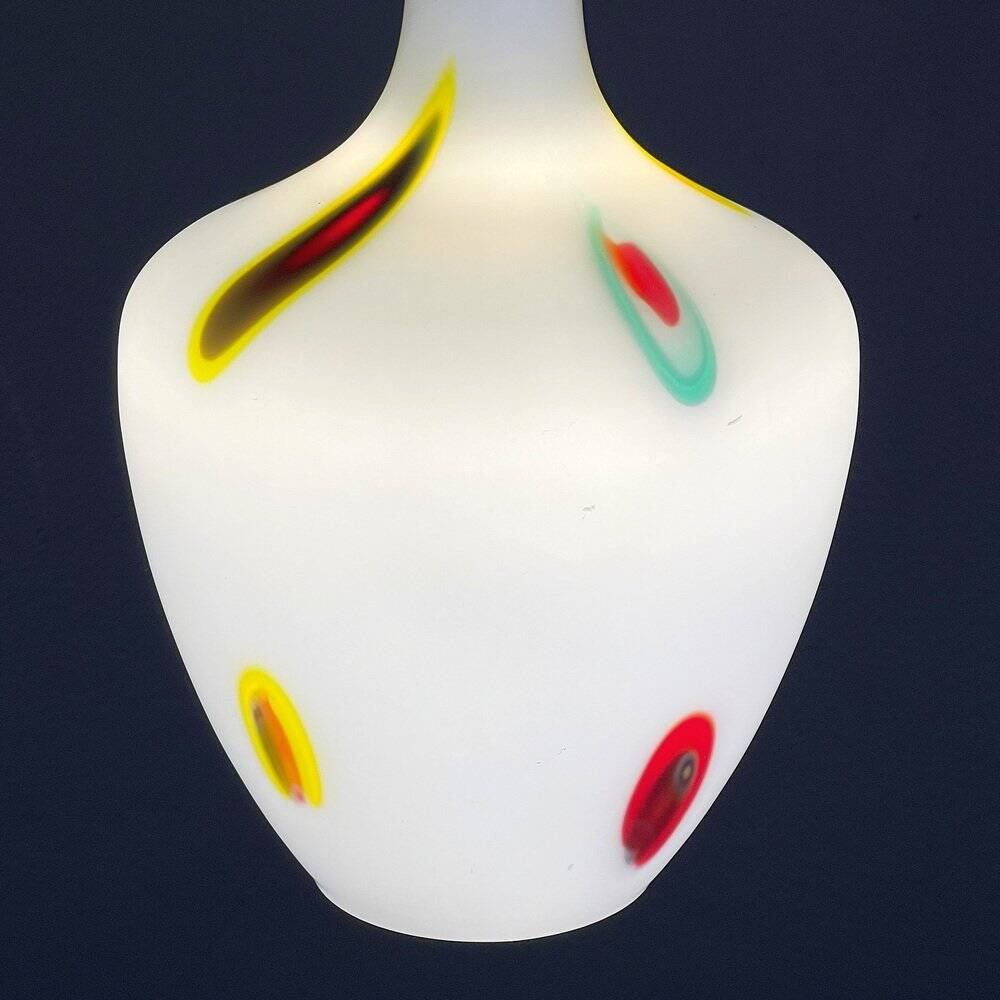 Multicoloured opaline glass pendant light from Murano by Stilnovo, Italy, 1950s.