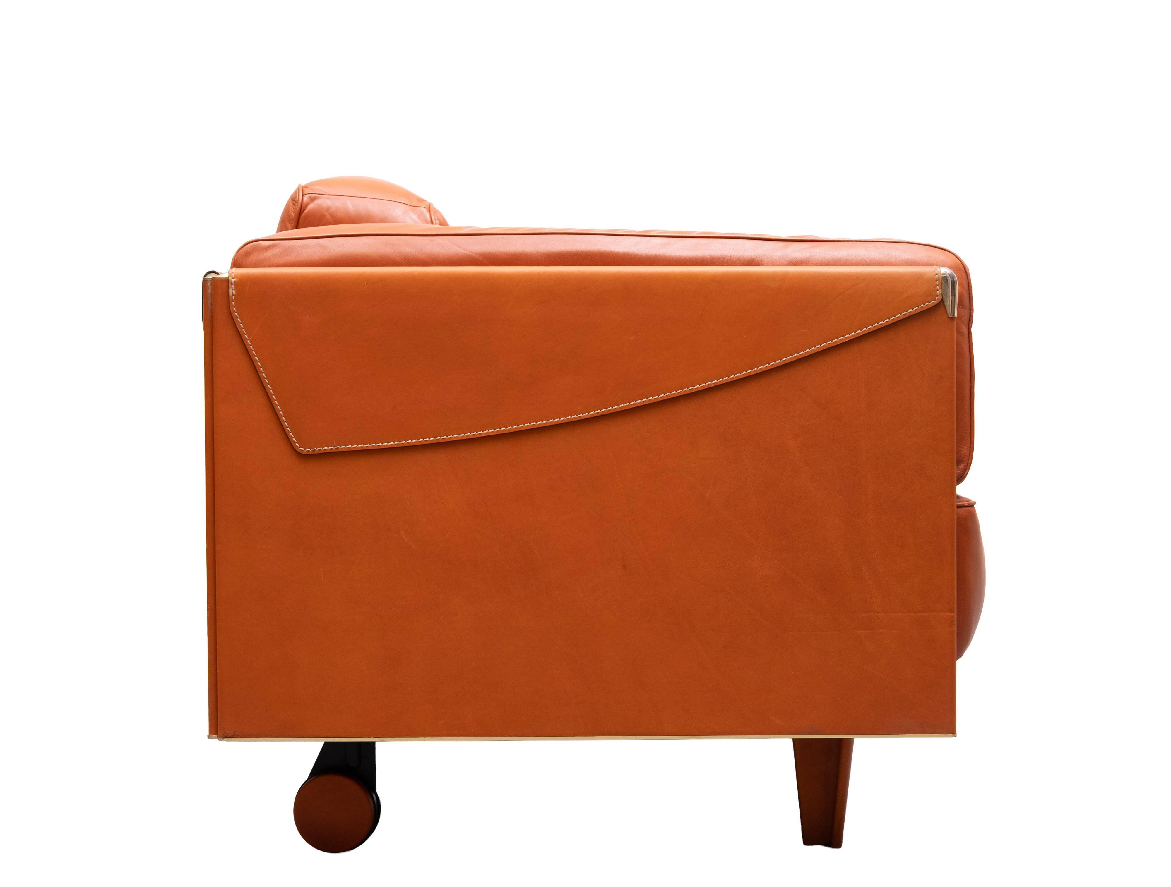 Stunning Leather 2.5 seater Sofa design by Pierluigi Cerri for poltrona fra