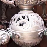 Chandelier 1900 metal and glass