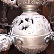 Chandelier 1900 metal and glass