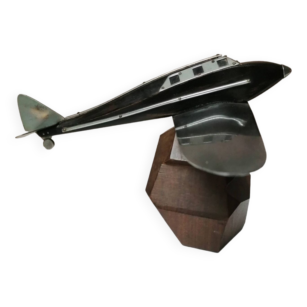 Maquette d'avion bois et métal de bureau art déco | Selency