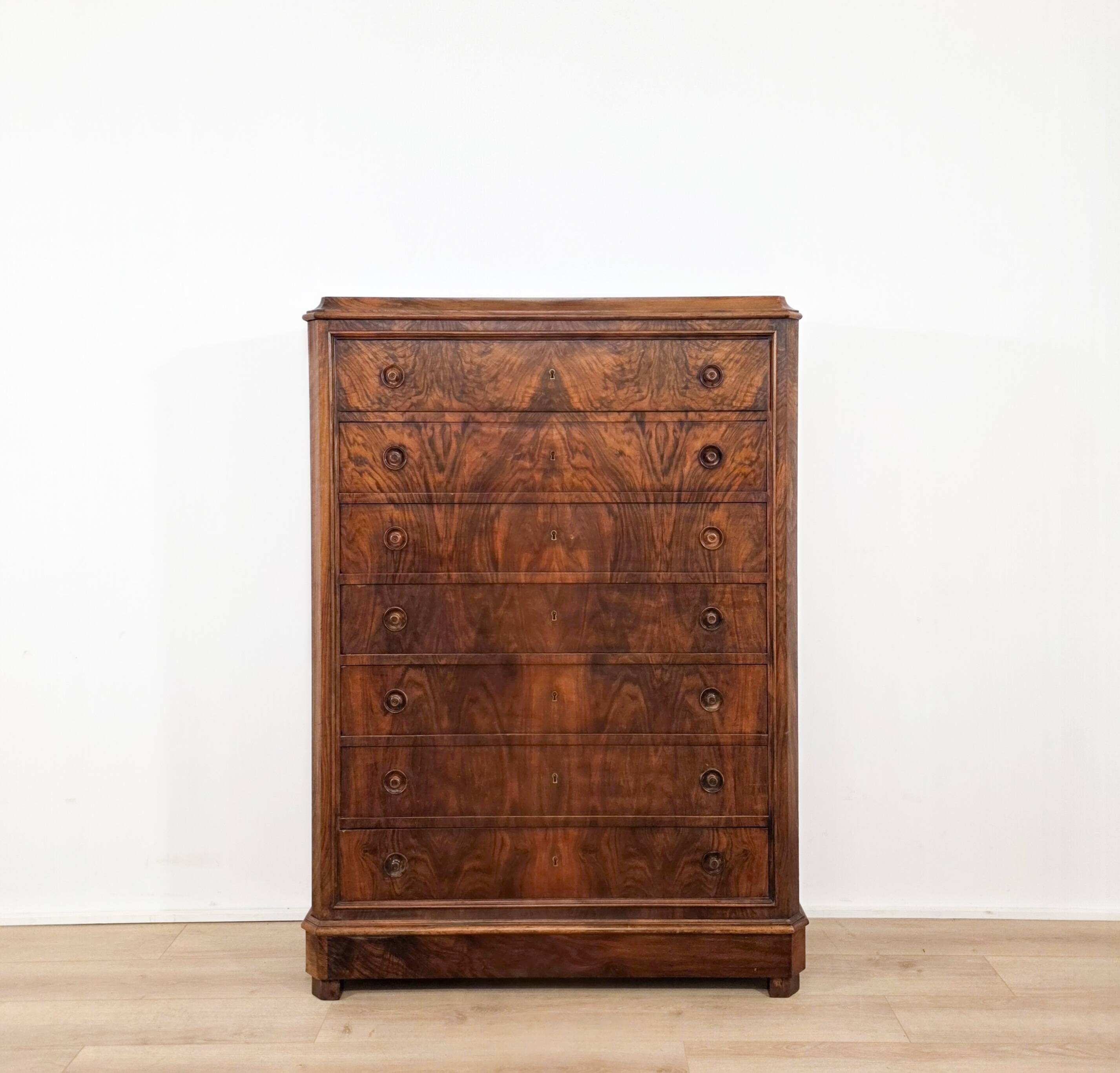 Solid wood chest of drawers, late 19th century