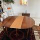 Table 6 pieds ouvrante en noyer 19ème