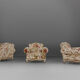 French set of lounge chairs in floral upholstery