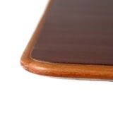 Mahogany bar table with steel base and carved stem
