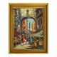 Huile sur carton scène de marché 47,5X37 cm - 18,70X14,56 ". Signée
