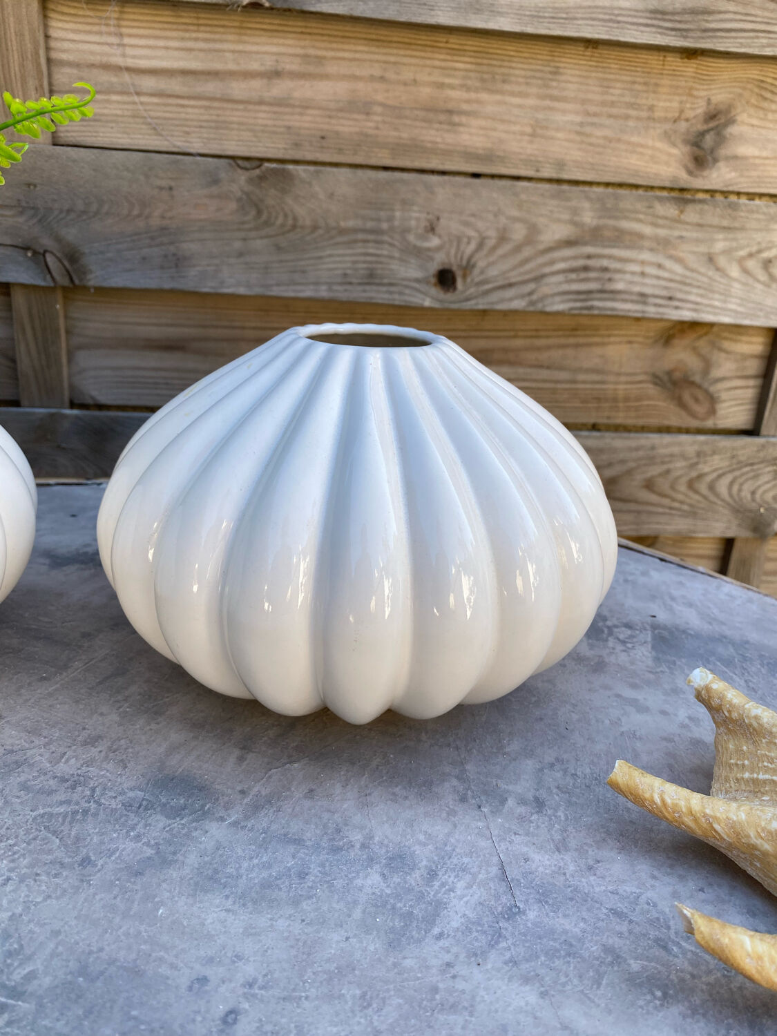 Pair of 2 polylobed round vases