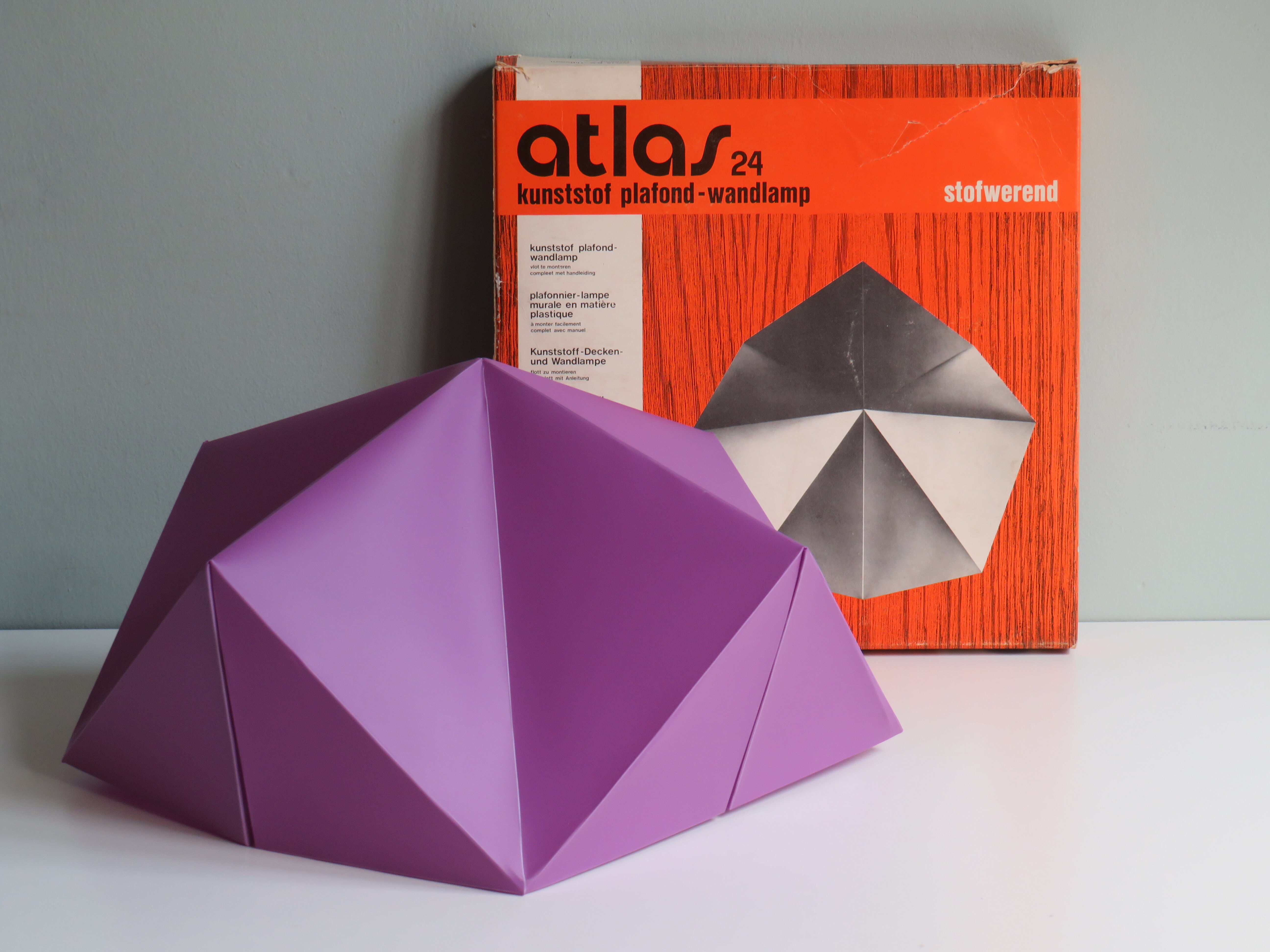 Plastic ceiling lamp Atlas 24 by Woja, Netherlands 1960-1970
