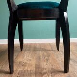 Suite of 6 Art Deco 1935 Macassar ebony chairs restored seats