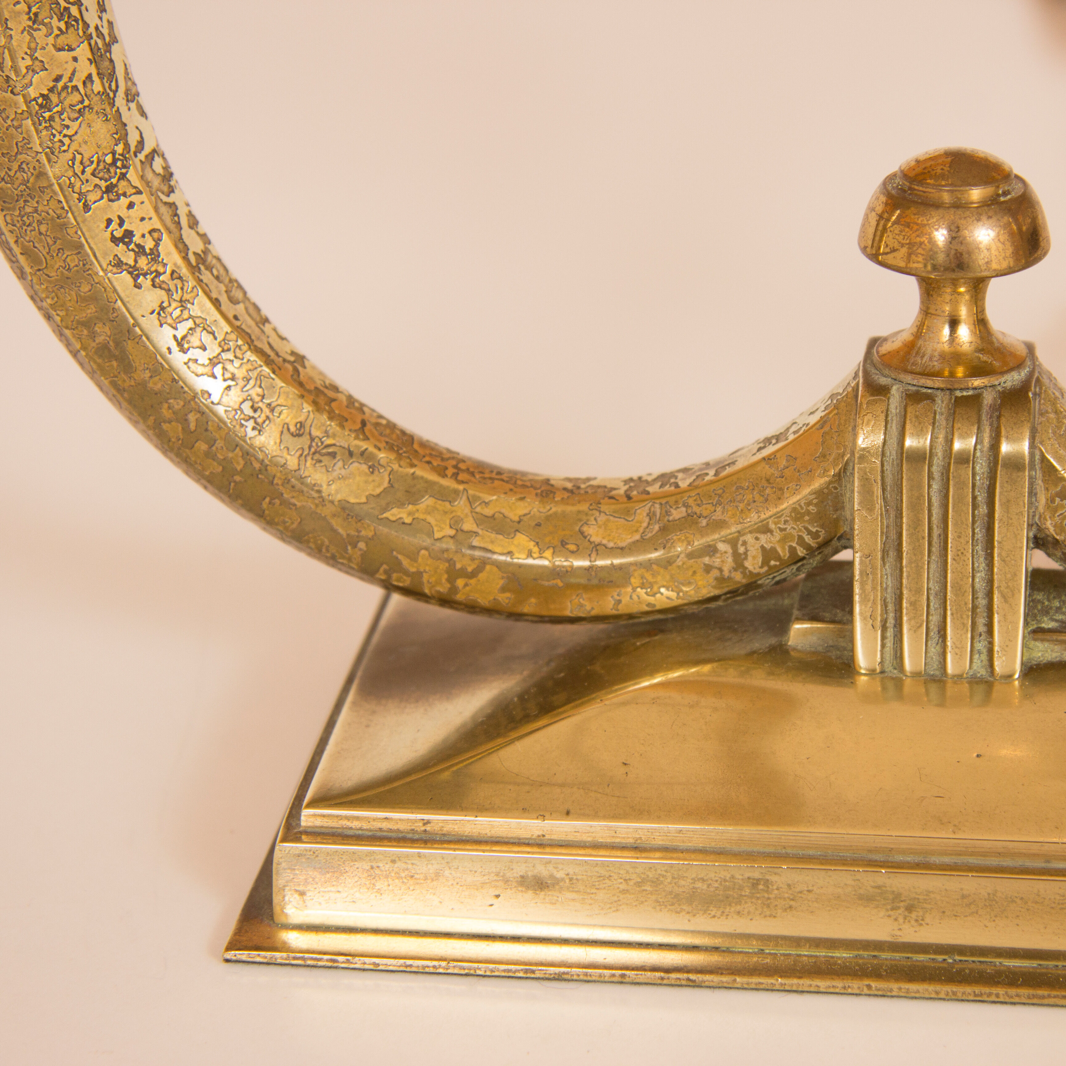 Pair of gilt bronze genet et michon lamps with original shades