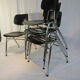 Set of 4 stackable chairs chrome steel tube