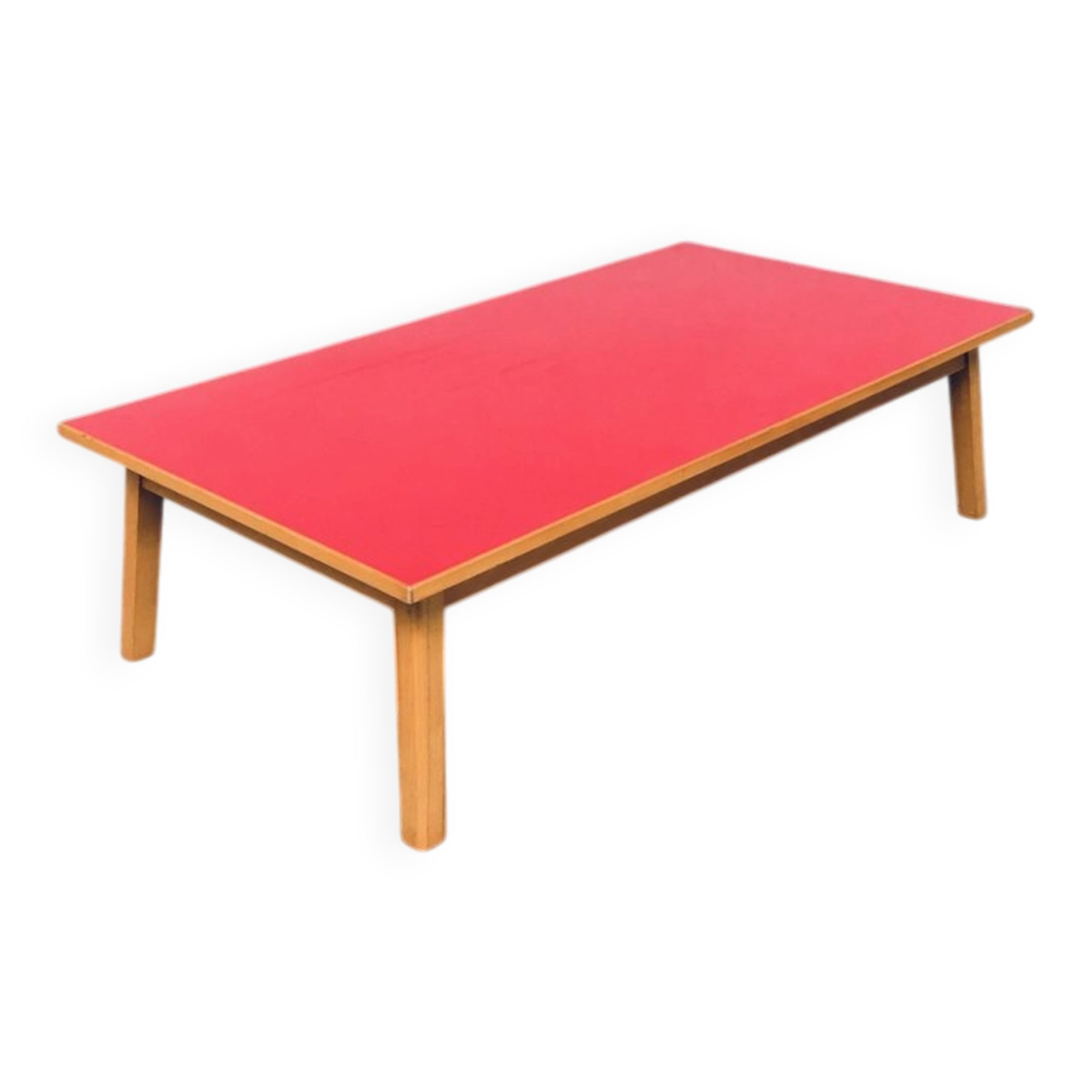 Mid-Century Red Coffee Table, Belgium, 1950s