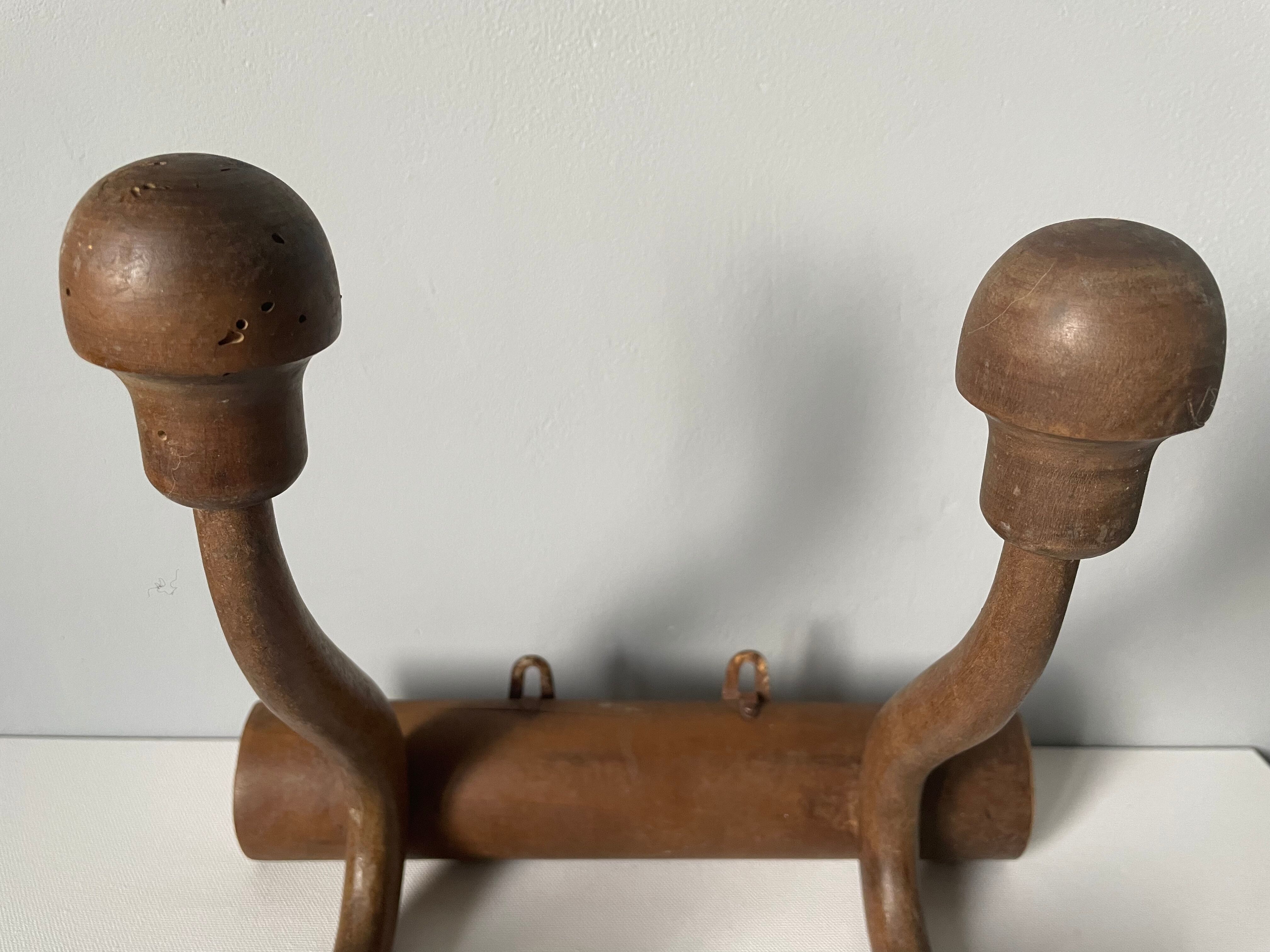 Wooden wall coat rack circa 1900