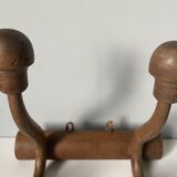 Wooden wall coat rack circa 1900