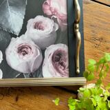 Old restored tray “Les roses”