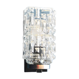 Rectangular wall lamp in molded glass