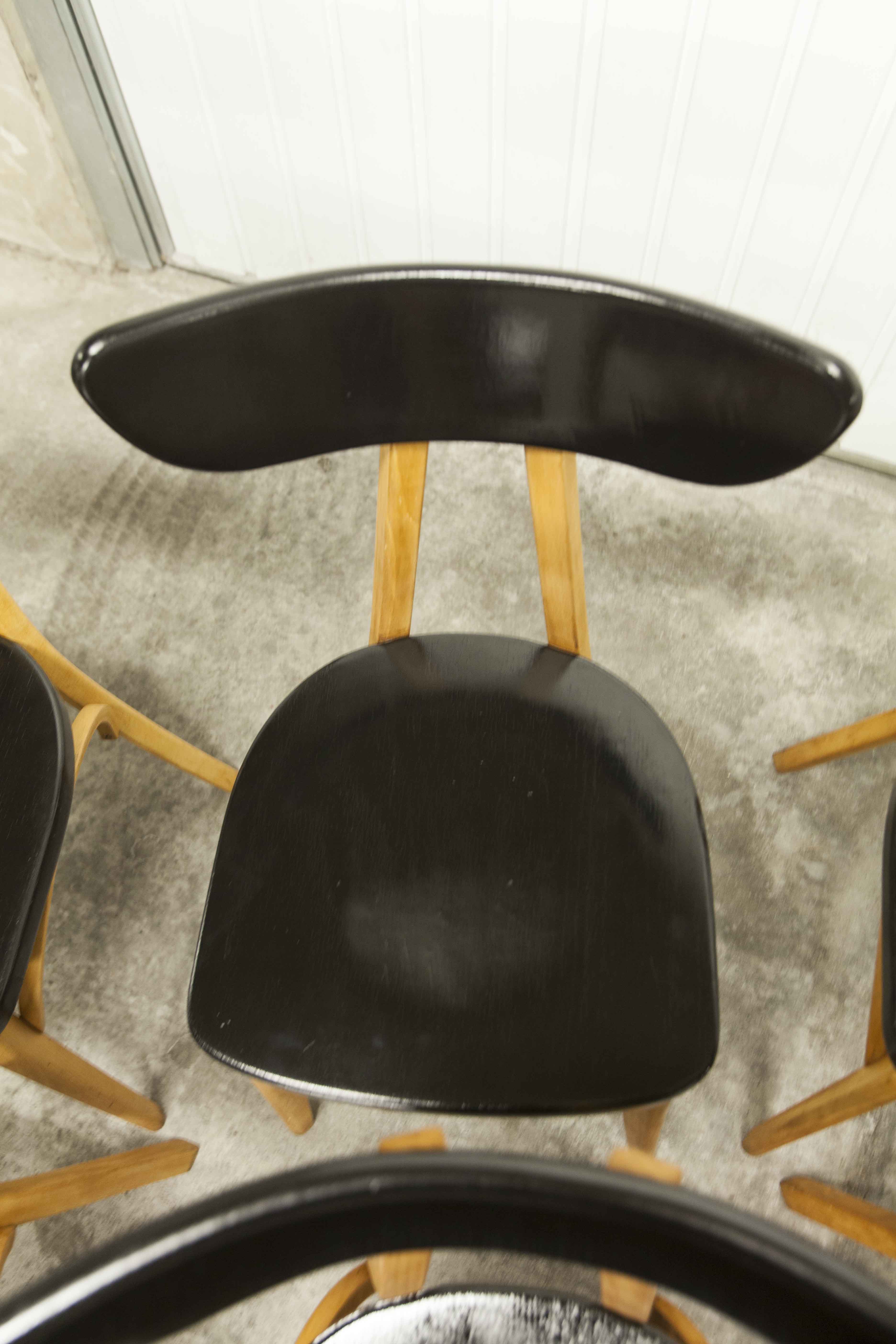 Set of 6 restored Luterma "banana" chairs
