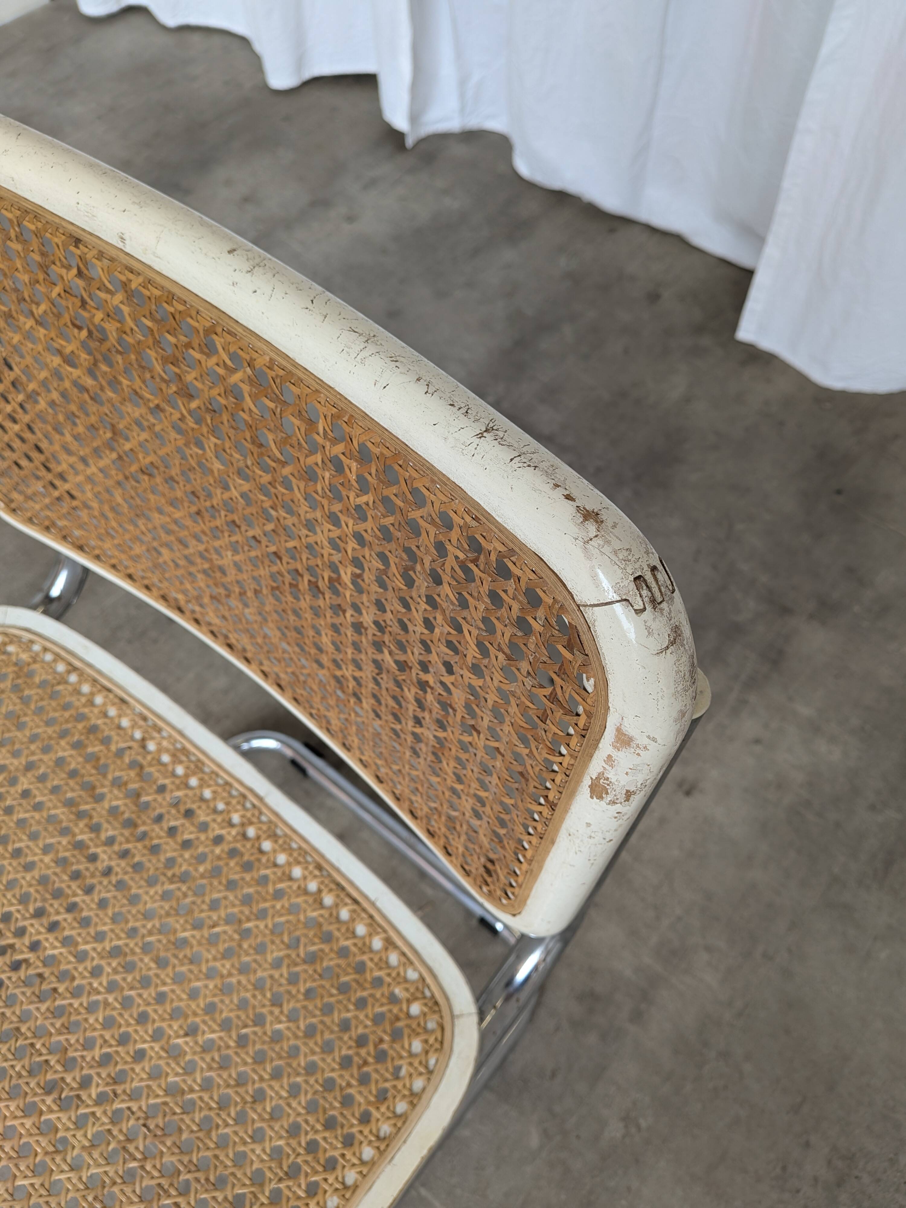 Vintage Cesca Chair: 1970s Marcel Breuer Chrome Cane Chair