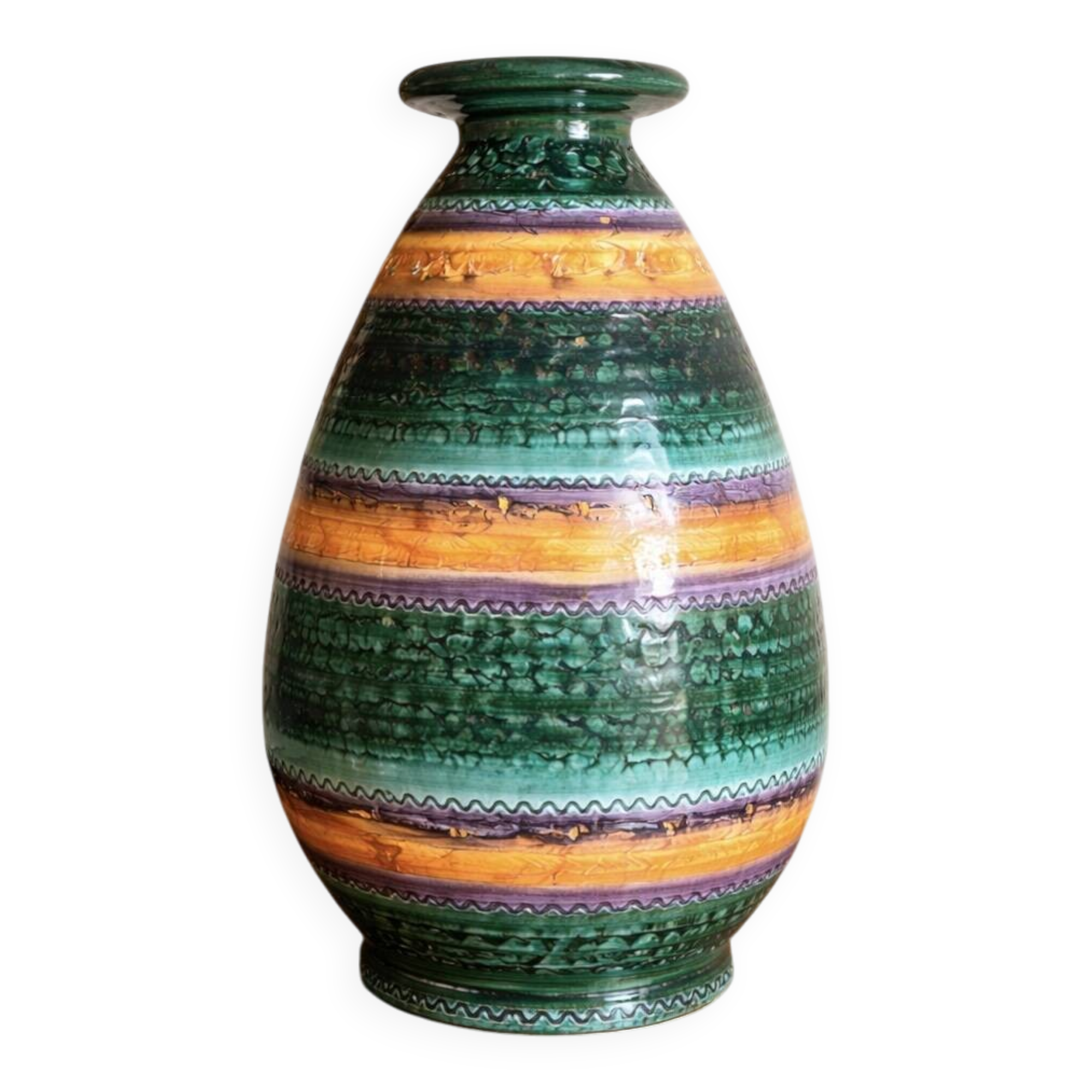 Ceramic vase from the 60s in the style of Bitossi.