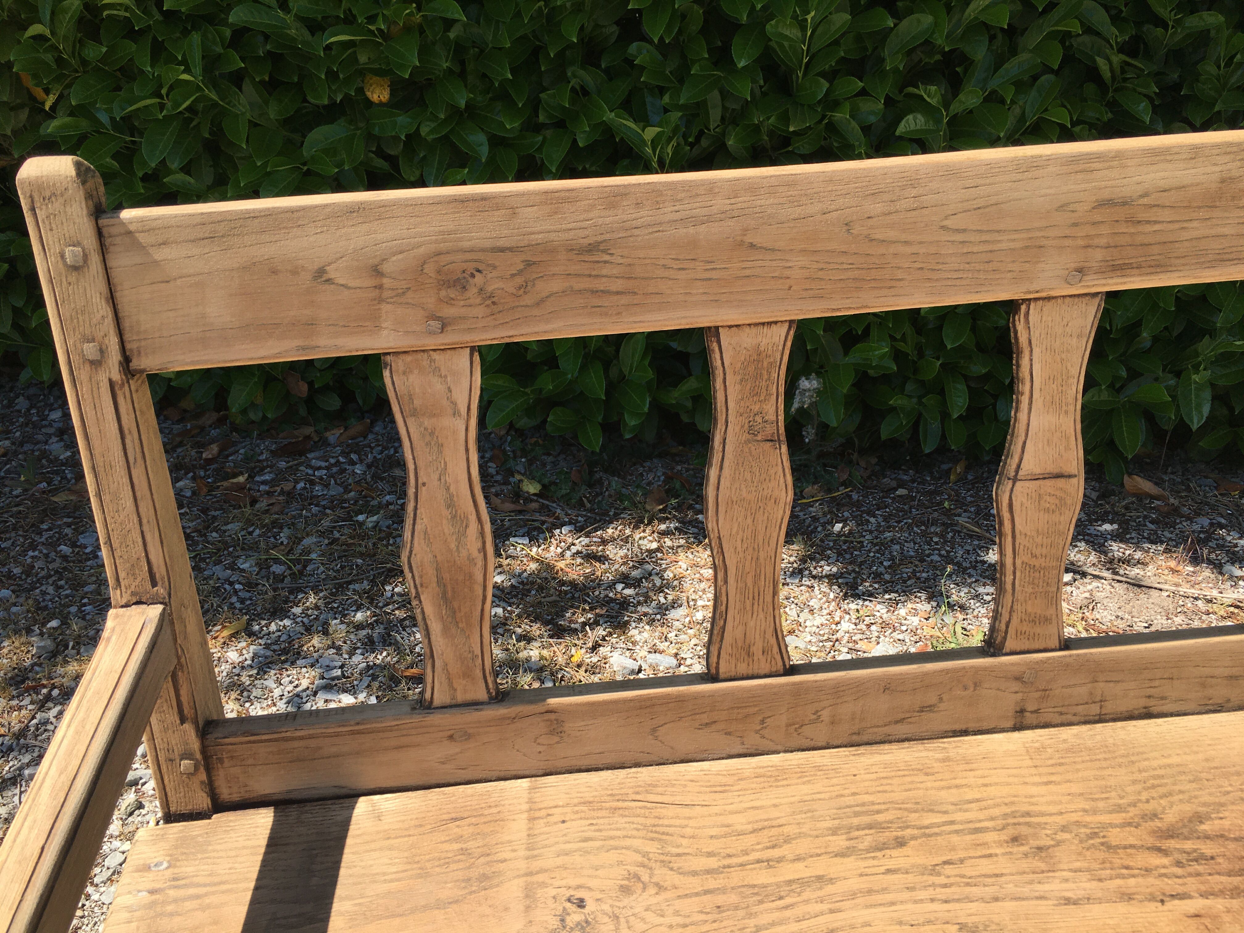 19th 10th wood oak back bench