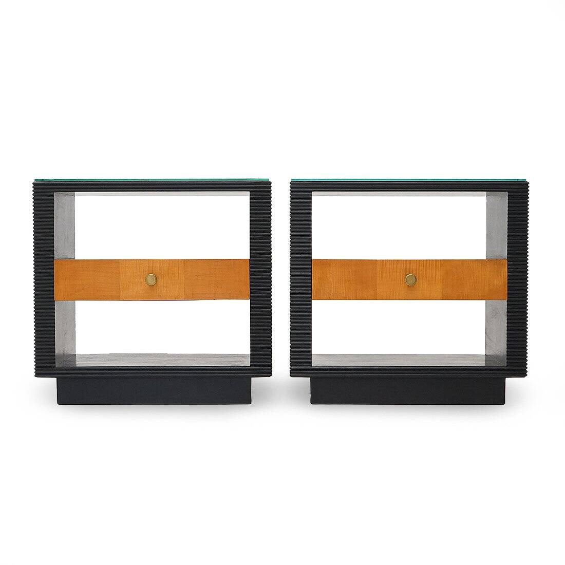 Art Deco bedside tables, 1930s, set of 2