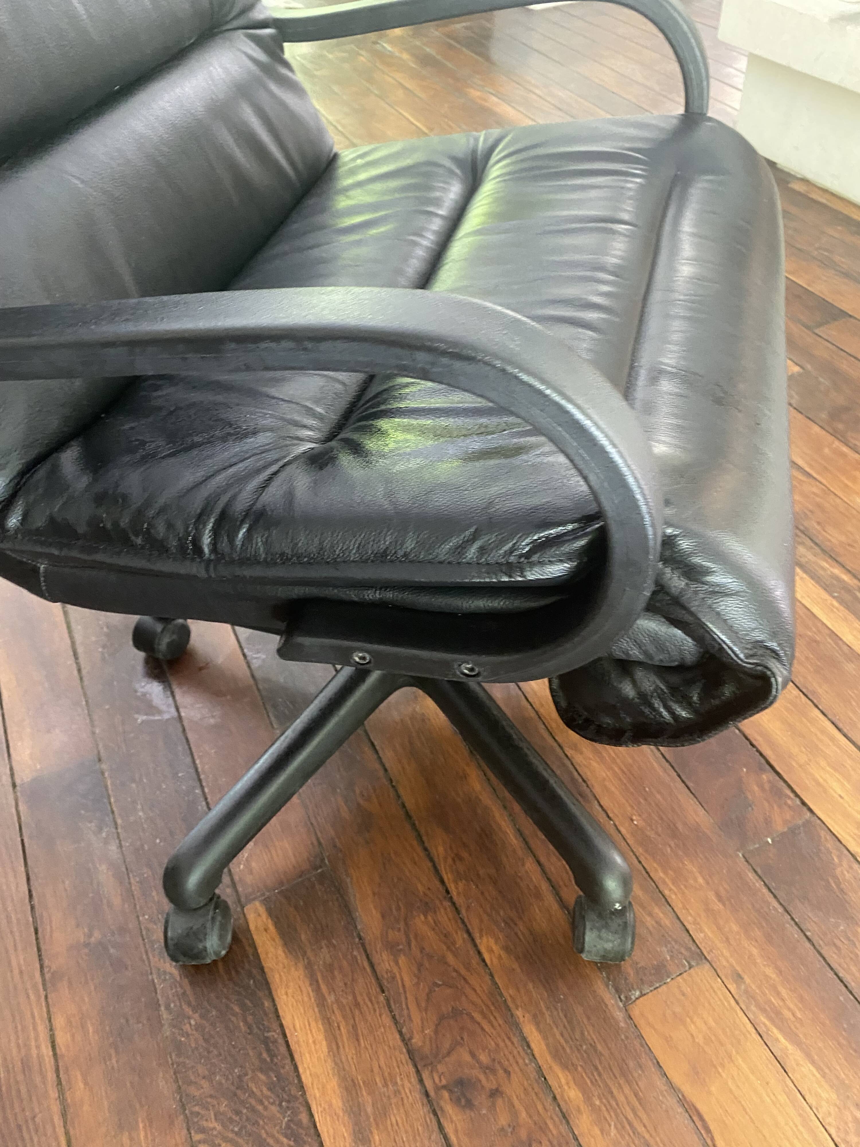 Adjustable Leather Office Chair from the 90s