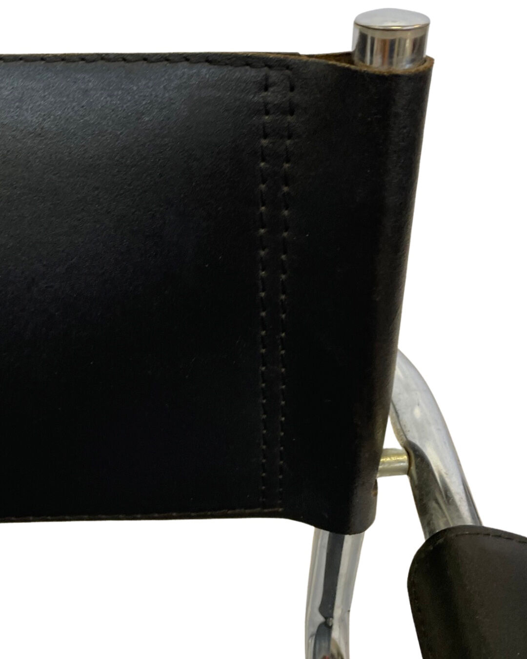 Set of 6 bauhaus cantilever chairs black leather and chrome design