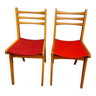 Paire de chaises scandinave années 1950-60.