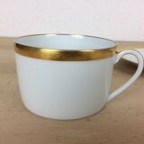 Porcelain tea set A. Vignaud Limoges and mocha spoons Christofle Alfénide