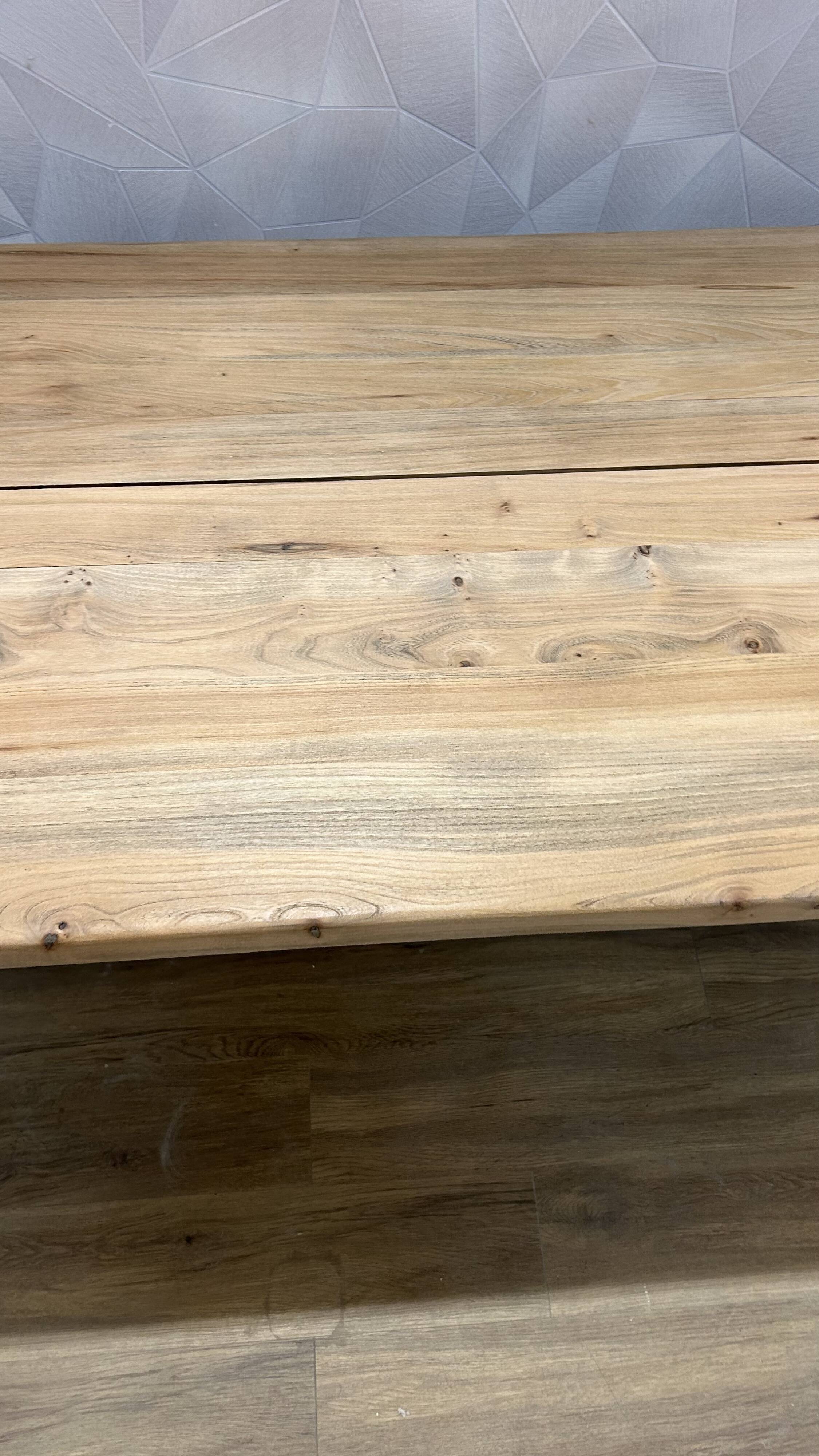 Solid walnut farmhouse table, stripped and varnished