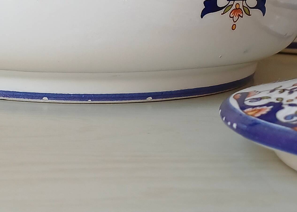 2 apothecary jars & candy box "old Rouen", circa 1960