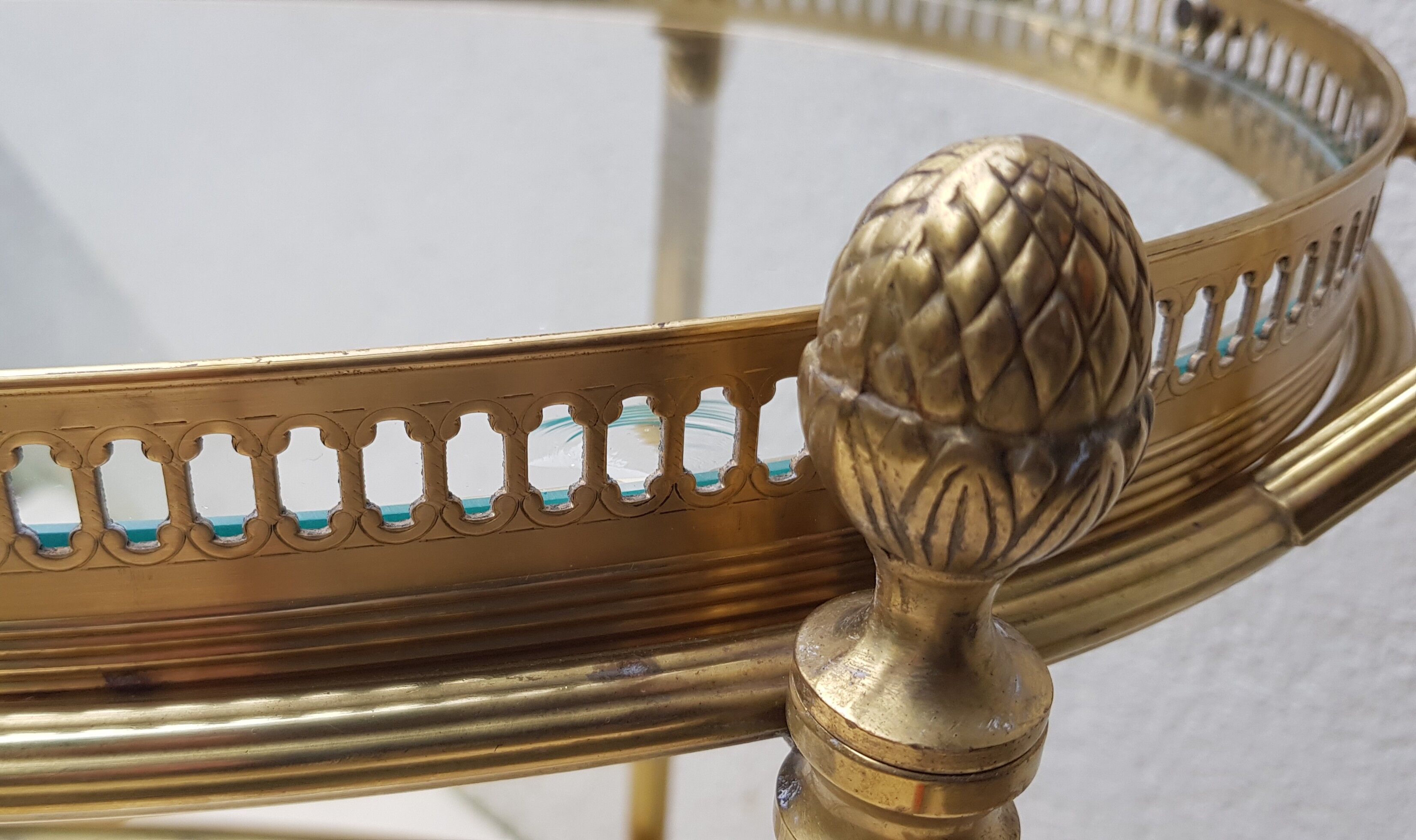 Oval brass serving table