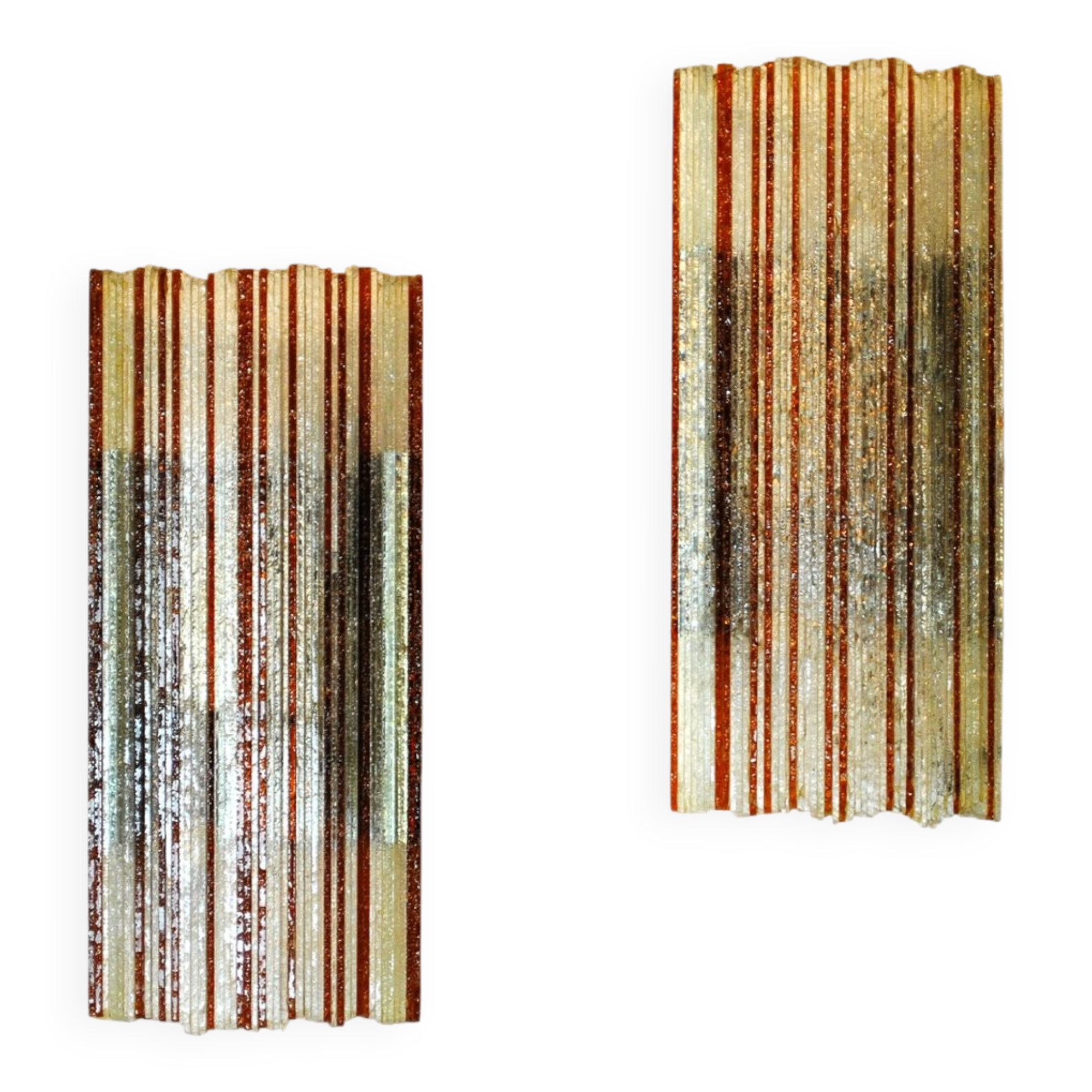 Glass lamps by Poliarte, 1960s, set of 2