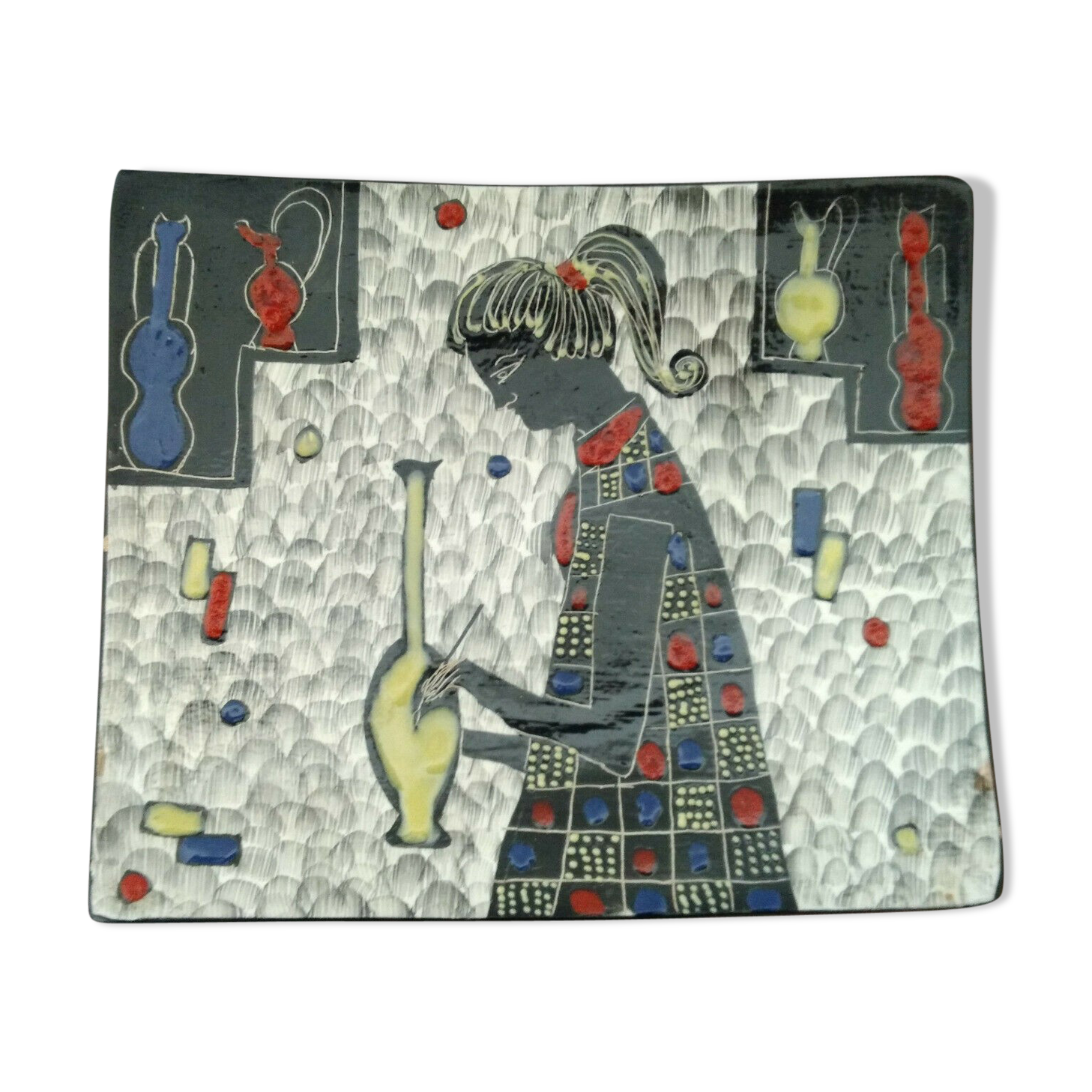 Ceramic dish Deruta signed Pimpinelli Menotto