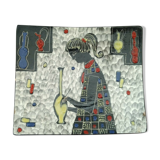 Ceramic dish Deruta signed Pimpinelli Menotto