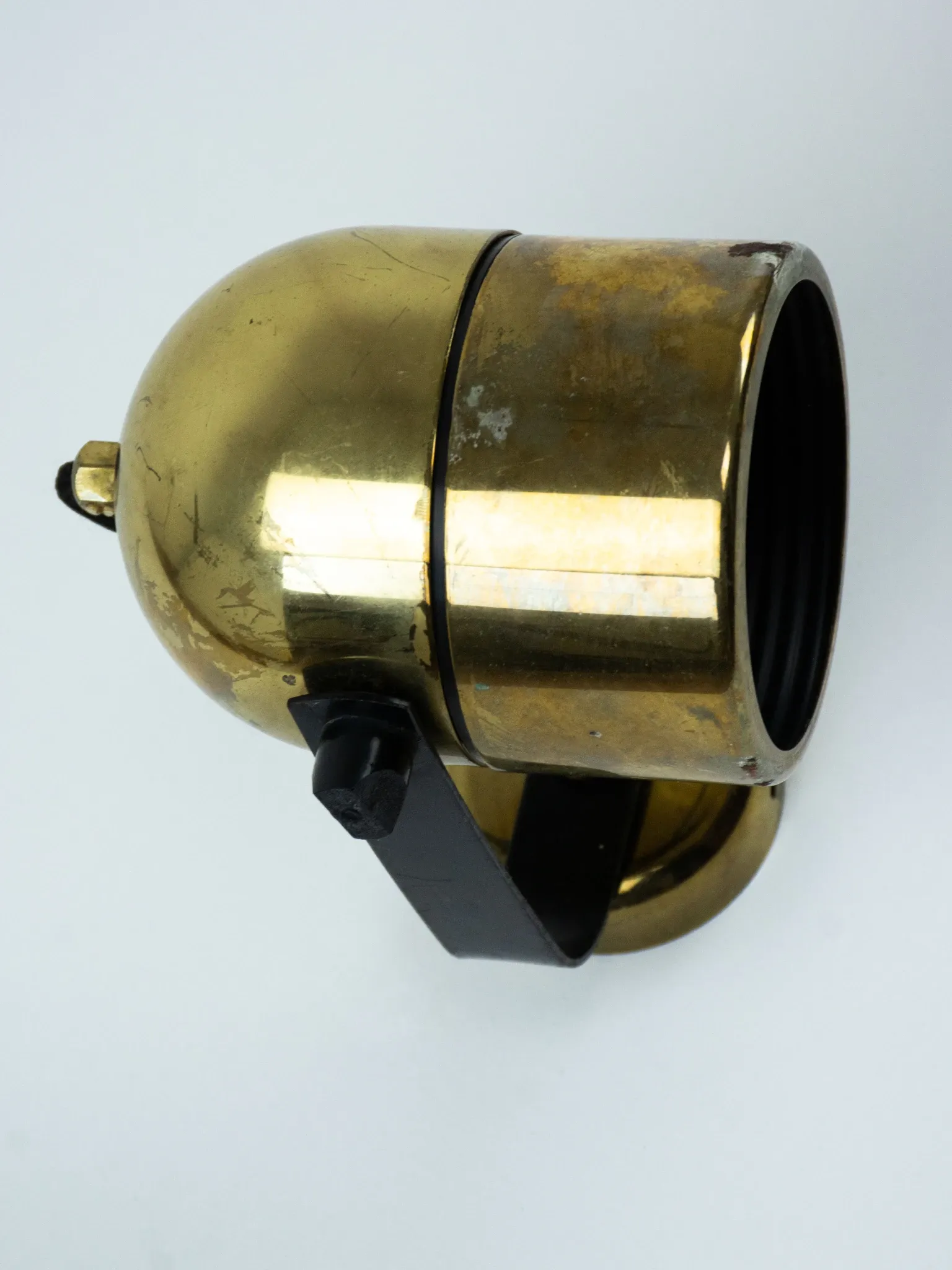 Pair of Vintage Gold-Toned Tube-Style Wall Spotlights With Patina