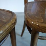 Pair of dark beech bistro chairs