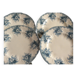 6 flat plates, Longwy, Gobelins model, late 19th century