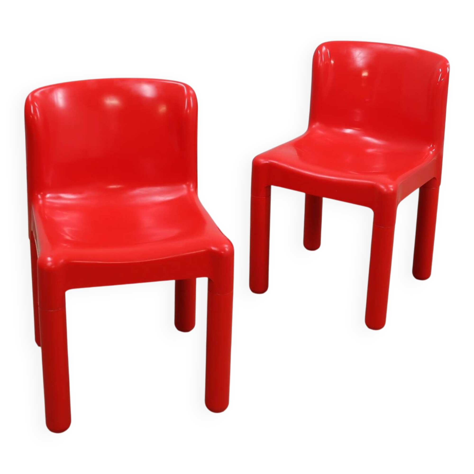 1970s Kartell Model 4875 chair by Carlo Bartoli red color
