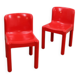 1970s Kartell Model 4875 chair by Carlo Bartoli red color
