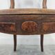 Set of 6 antique dining chairs in solid walnut, cane seats, 19th century.