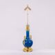 Lamp with handles in blue porcelain and gilded bronze. Circa 1880.