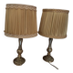 Pair of vintage brass bedside lamps