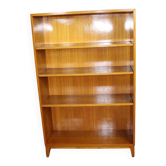 Vintage Scandinavian bookcase in elm veneer, Swedish design, 1940s