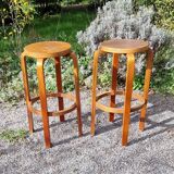 Pair of Artek type 64 bar stools from the 80s