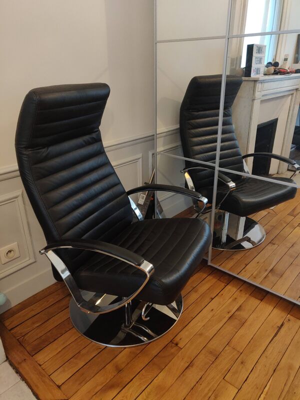 fauteuil En cuir Inclinable Et Pivotable