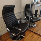 Fauteuil en cuir inclinable et pivotable
