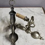 Pair of pewter-colored bronze wall sconces