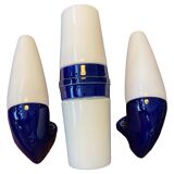 Set of 3 vintage ceramic bathroom lamps from Ifö of Sweden